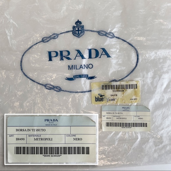 Vintage 90s Y2K Black Nylon Prada Bag B8490 Borsa in Tessuto Metropoli Tote - Picture 7 of 15